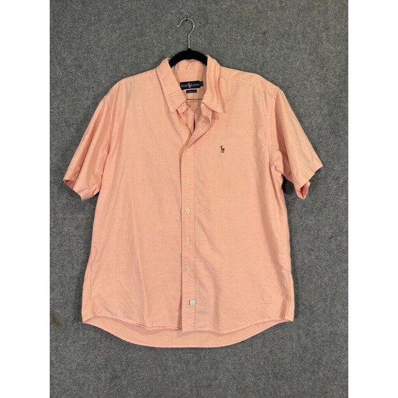 Ralph Lauren Other - Polo Ralph Lauren Dress Shirt Mens 17.5  Orange Short Sleeve Button Up Oxford